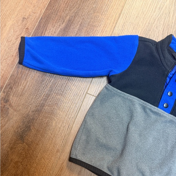 The North Face Glacier Fleece 1/4 Snap Pullover Baby 12-18M Blue Gray Colorblock - Picture 6 of 9